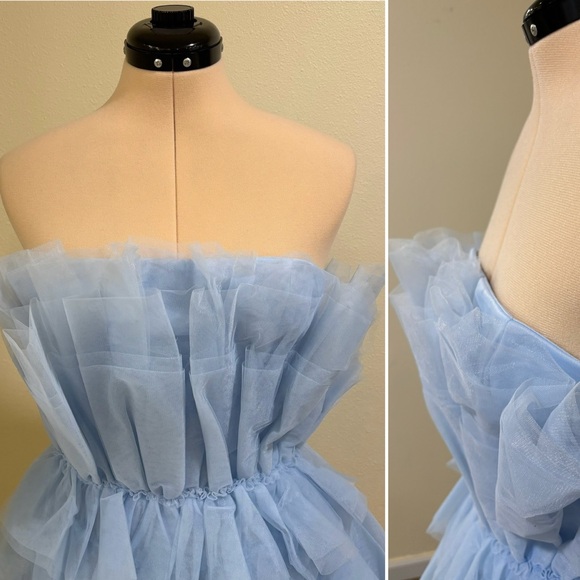 SOLD Francesca’s Suzie tulle tiered dress, light blue - Picture 9 of 16